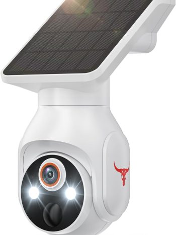 1080p Security Camera Wireless with Solar Panel, Smart AI Human Detection, 2-Way Audio, Color Night Vision, 2.4G WiFi, Cloud Storage, Indoor/Outdoor Surveillance Bullet Cam (WiFi)