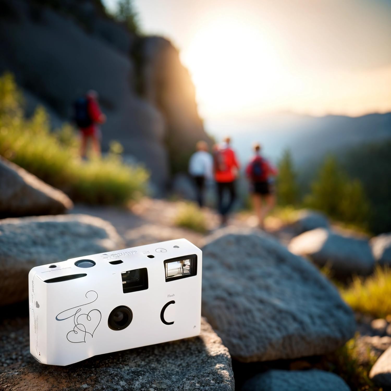 Weddingstar Disposable Camera with Flash - Single Use 35mm Film Camera for Wedding or Party Favors - Silver Enchanted Hearts (10 Pack) - Image 4